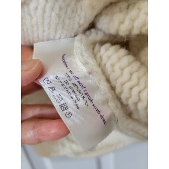 M.M. LAFLEUR Cream Merino Wool Sweater M/L - Picture 7 of 7
